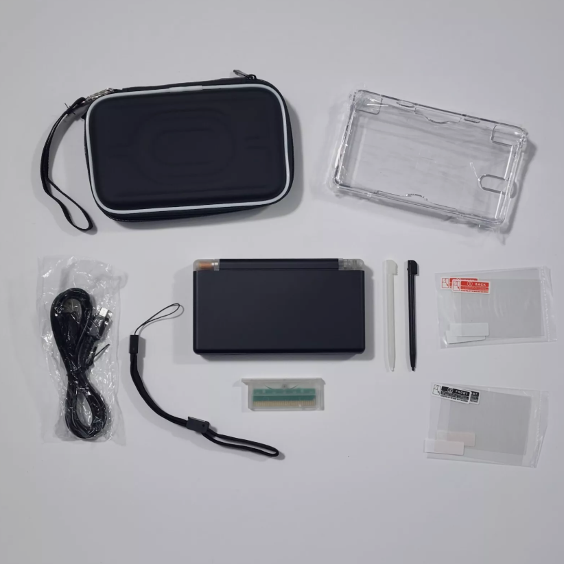 Nintendo DS Lite CUSTOM - Glow in the Dark/Black - White/Purple LED, Bundle