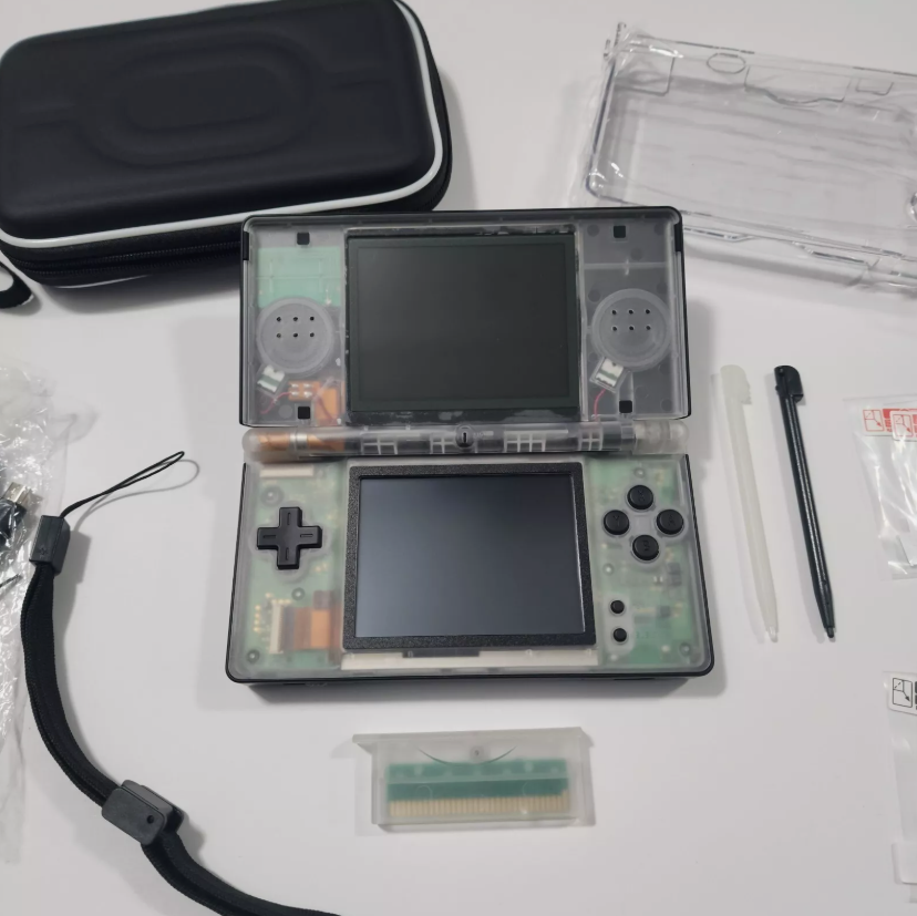 Nintendo DS Lite CUSTOM - Glow in the Dark/Black - White/Purple LED, Bundle