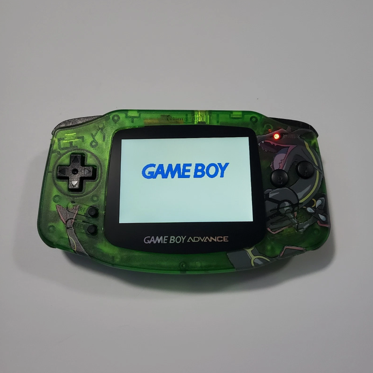 Nintendo Gameboy Advance GBA - Shiny Rayquaza Shell with V5 IPS Display and Black Buttons