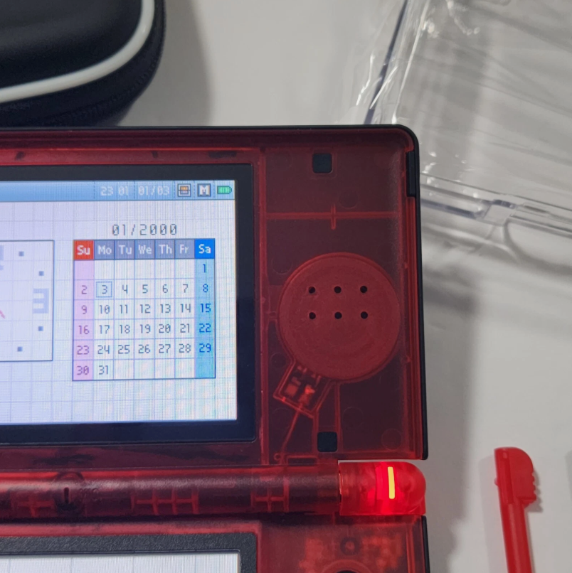 Nintendo DS Lite CUSTOM - Black/Transparent Red w/ Modded LED, Bundle