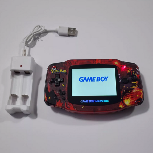 Nintendo Gameboy Advance GBA - Groudon Shell with V5 IPS Display and Black Buttons