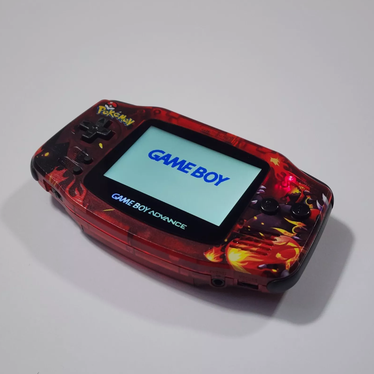 Nintendo Gameboy Advance GBA - Groudon Shell with V5 IPS Display and Black Buttons