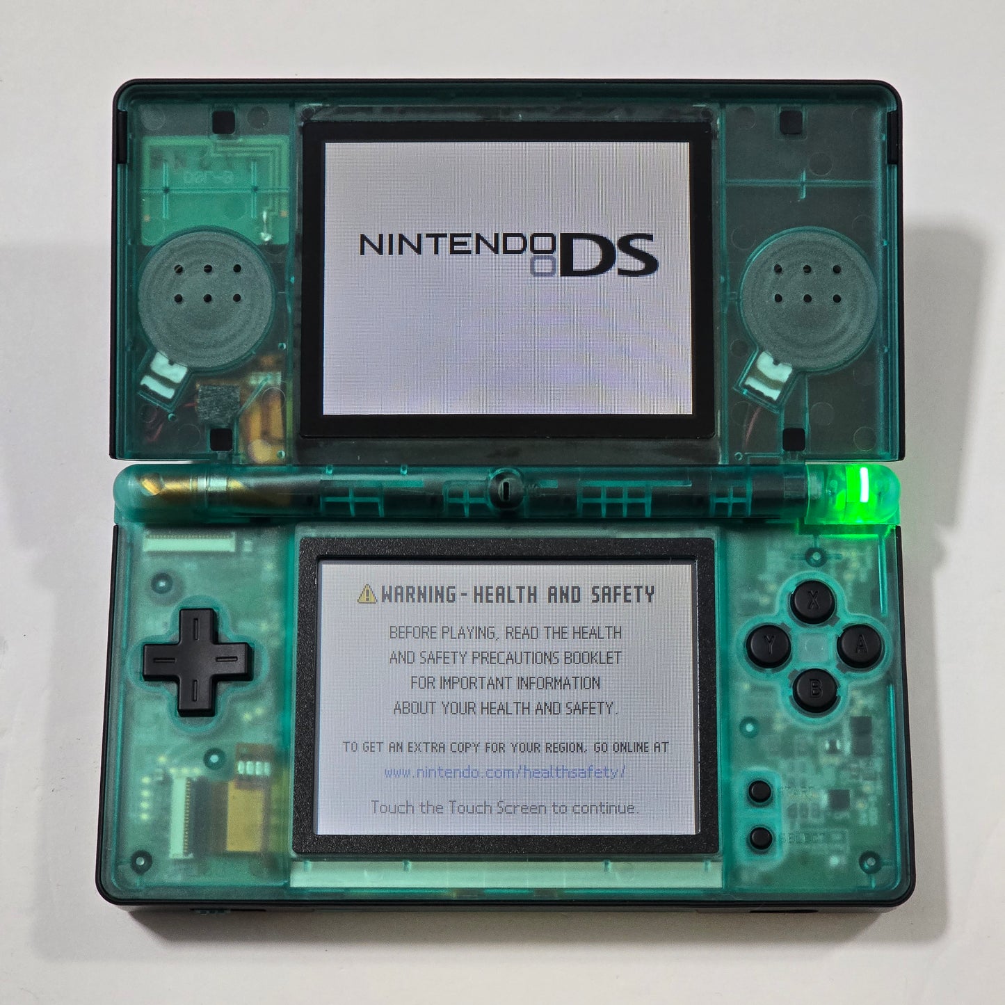 Nintendo DS Lite CUSTOM - Black/Transparent Green w/ Modded LED, Bundle