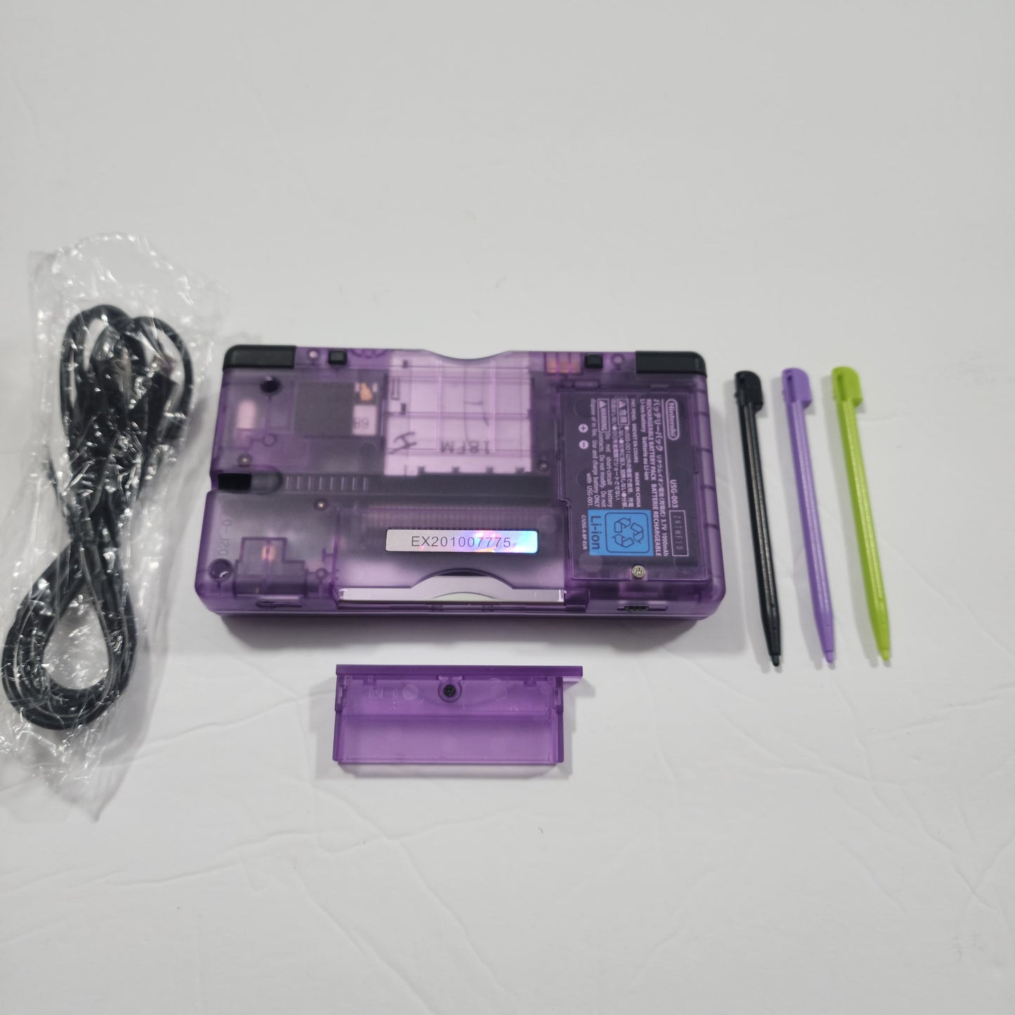 Nintendo DS Lite CUSTOM - Clear Purple/Black ExtremeRate & OEM Nintendo Parts w/ Blue LED!