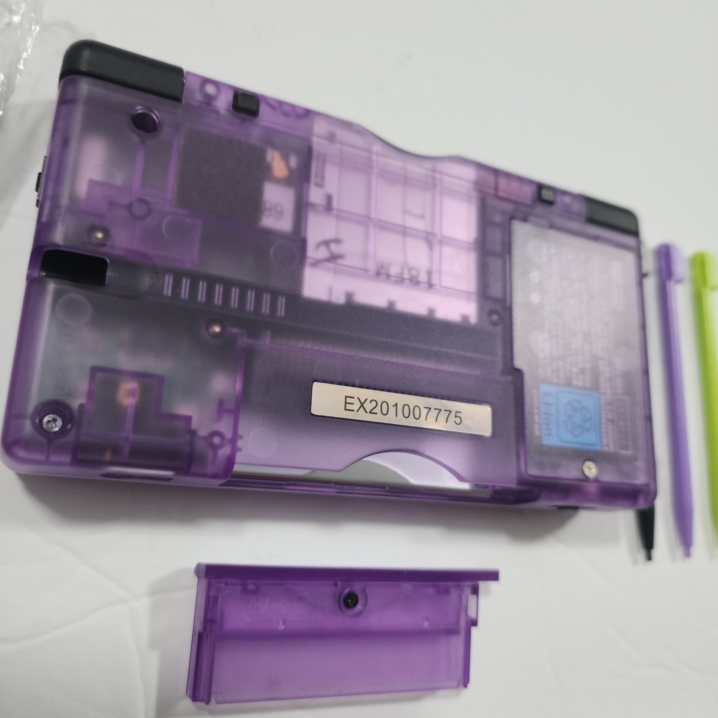 Nintendo DS Lite CUSTOM - Clear Purple/Black ExtremeRate & OEM Nintendo Parts w/ Blue LED!