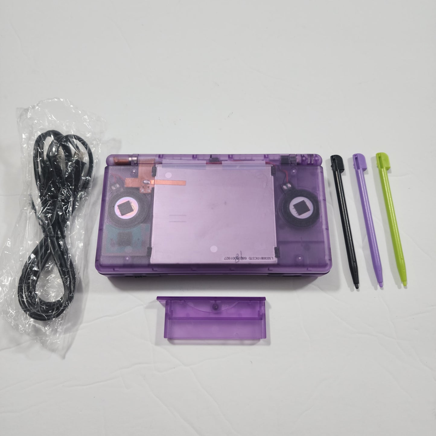 Nintendo DS Lite CUSTOM - Clear Purple/Black ExtremeRate & OEM Nintendo Parts w/ Blue LED!