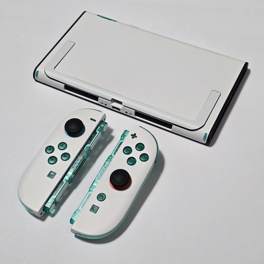 Nintendo Switch 2 CUSTOM -White with Clear Green Buttons & Accents, New in Box
