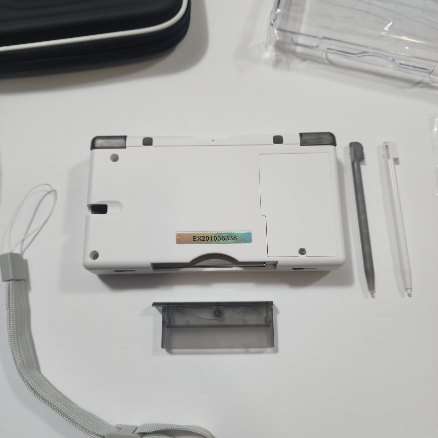 Nintendo DS Lite CUSTOM - White/Transparent Black w/ Modded LED, Bundle!