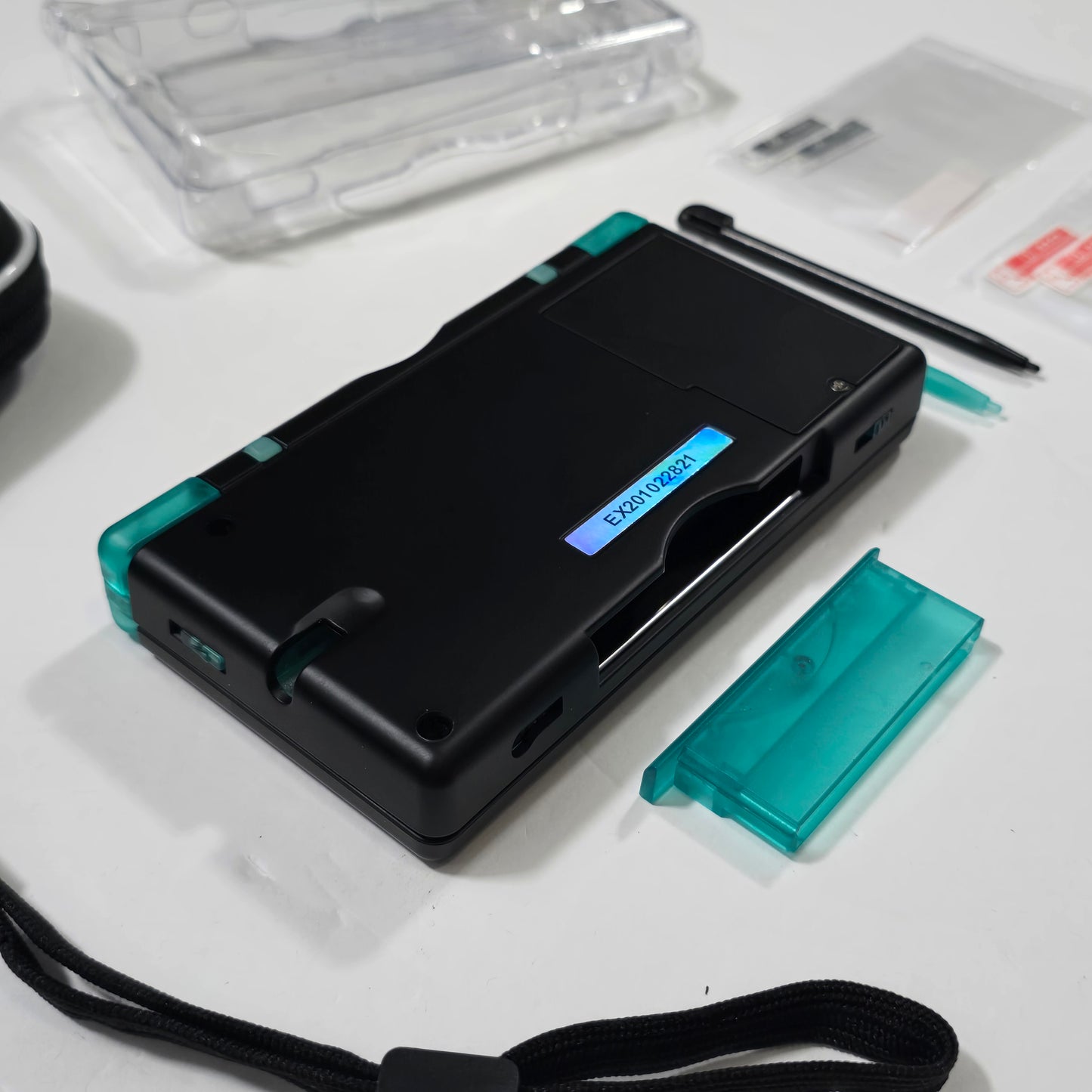 Nintendo DS Lite CUSTOM - Black/Transparent Green w/ Modded LED, Bundle