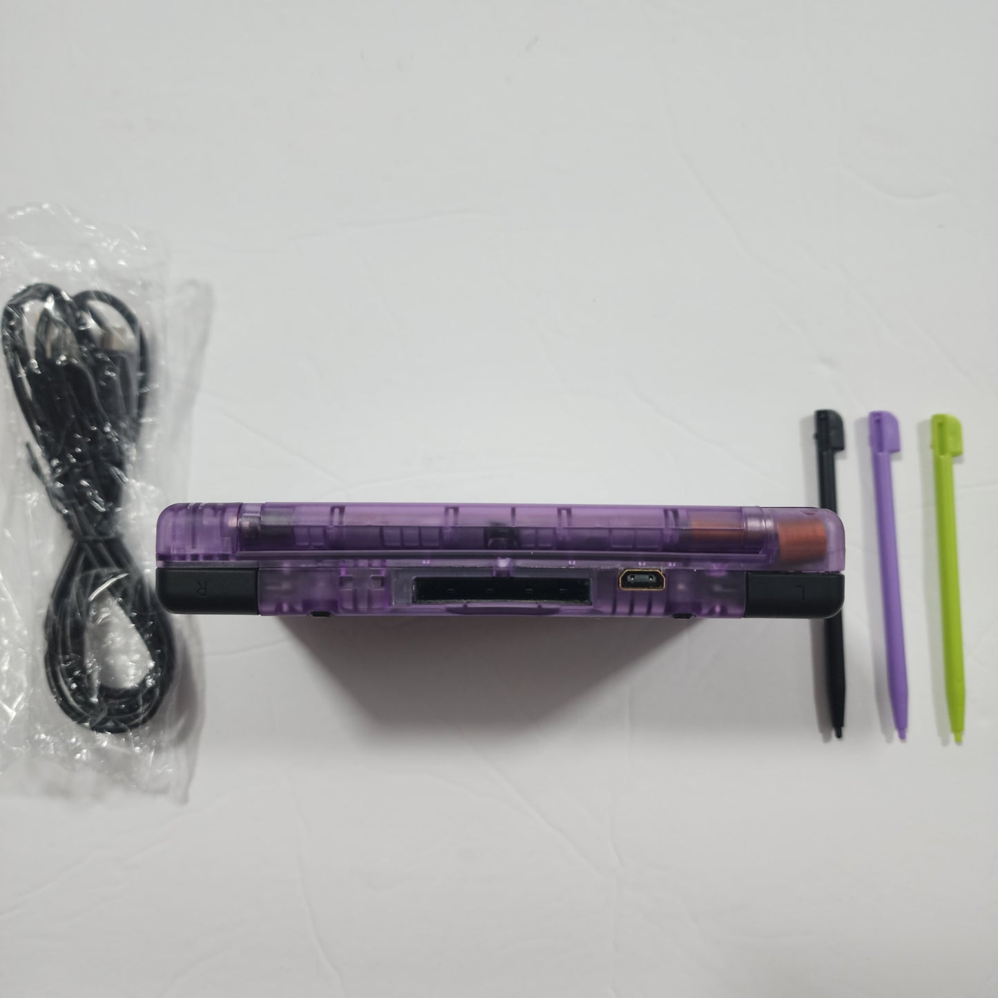 Nintendo DS Lite CUSTOM - Clear Purple/Black ExtremeRate & OEM Nintendo Parts w/ Blue LED!