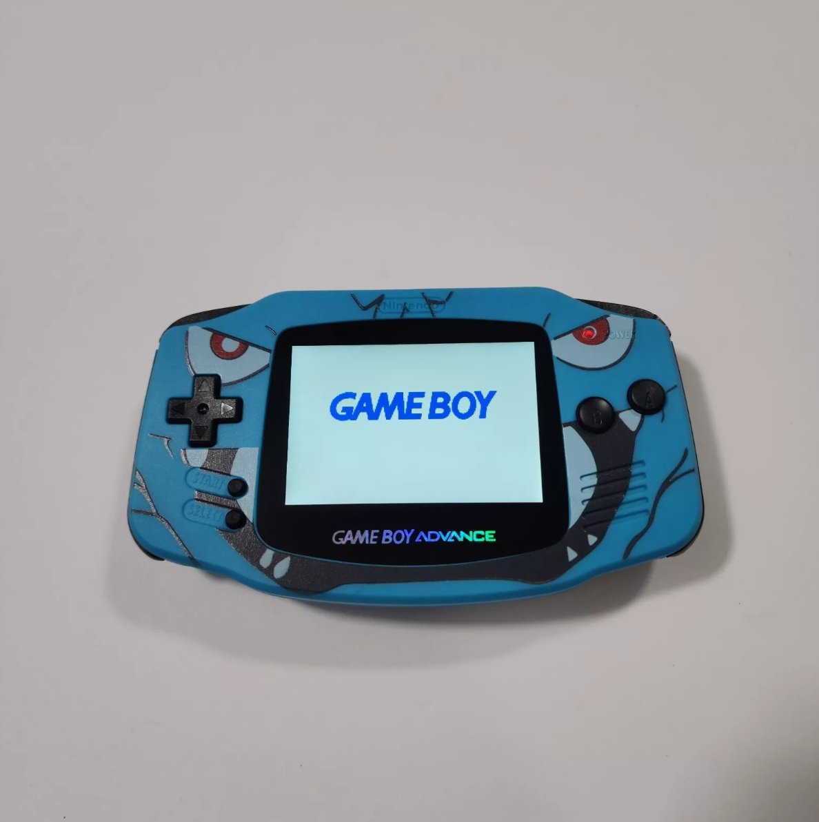 Nintendo Gameboy Advance GBA - Blue Venusaur Shell with V5 IPS Display and Black Buttons