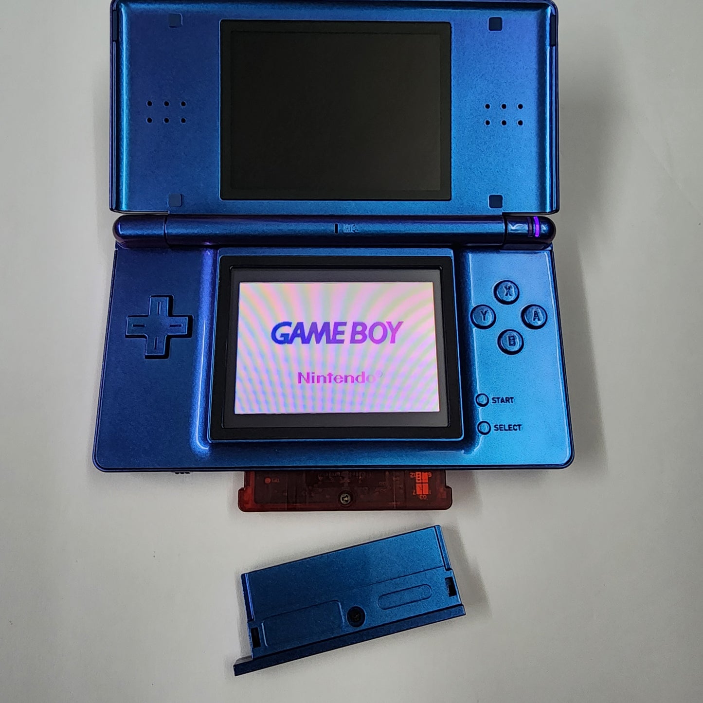 Nintendo DS Lite CUSTOM - Chameleon Purple Blue w/ PURPLE Power LED!