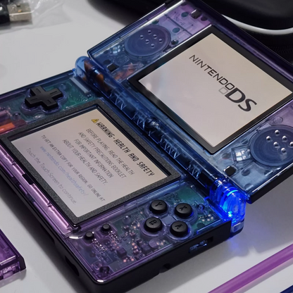 Nintendo DS Lite CUSTOM - Black/ Blue & Purple Gradient Blue/Purple LED, Bundle
