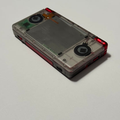 Nintendo DS Lite CUSTOM - Clear Black/Shiny Red w/ Modded LED, Bundle