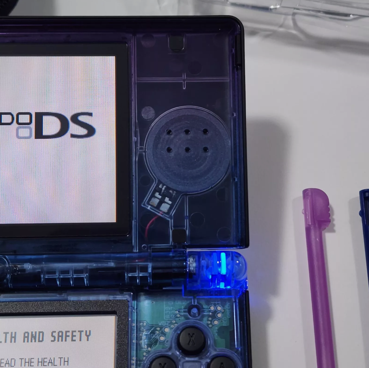 Nintendo DS Lite CUSTOM - Black/ Blue & Purple Gradient Blue/Purple LED, Bundle