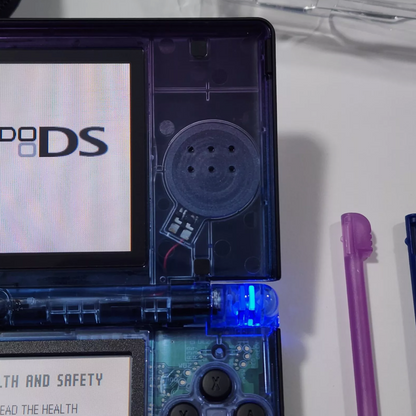 Nintendo DS Lite CUSTOM - Black/ Blue & Purple Gradient Blue/Purple LED, Bundle
