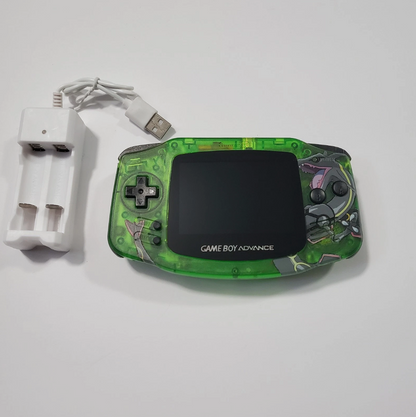 Nintendo Gameboy Advance GBA - Shiny Rayquaza Shell with V5 IPS Display and Black Buttons