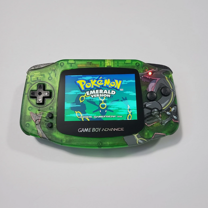 Nintendo Gameboy Advance GBA - Shiny Rayquaza Shell with V5 IPS Display and Black Buttons
