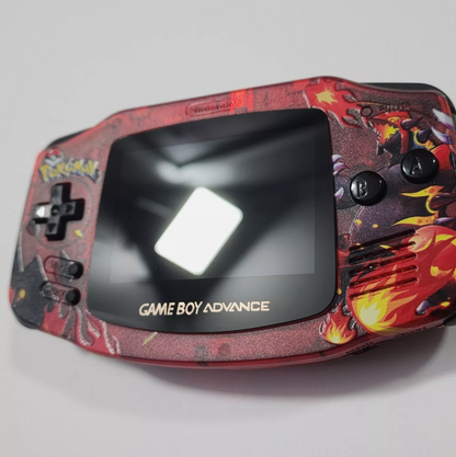 Nintendo Gameboy Advance GBA - Groudon Shell with V5 IPS Display and Black Buttons