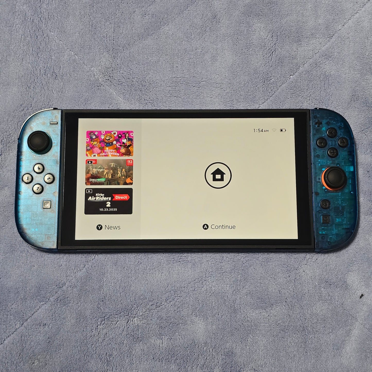 Nintendo Switch 2 CUSTOM - Clear Blue with Clear Black Buttons & Accents, NEW IN BOX