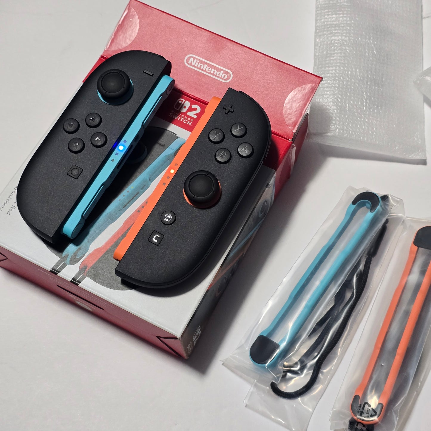 Nintendo Switch 2 Joycons BLUE & RED LEDs - Brand New In Box