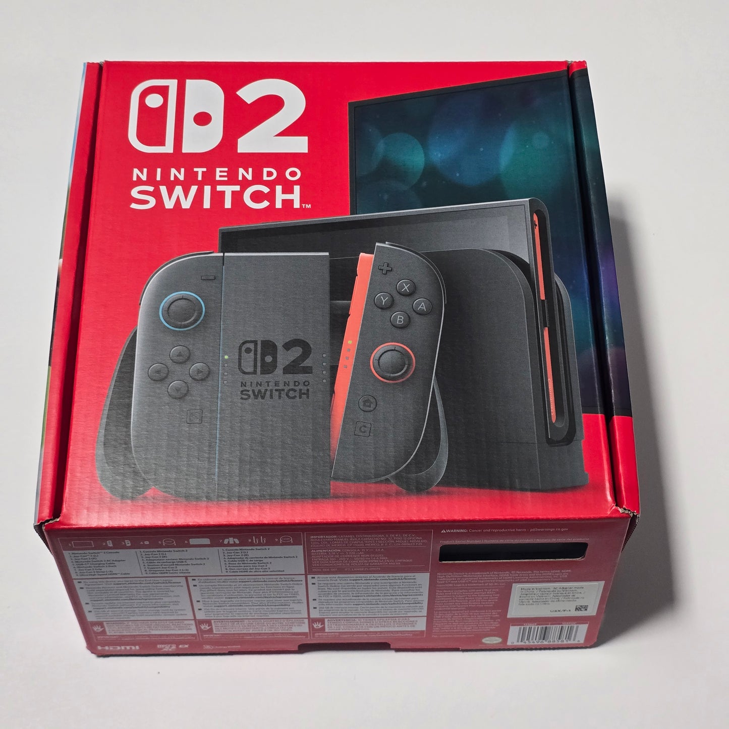 Nintendo Switch 2 CUSTOM - Clear Black with Clear Blue Buttons & Accents, New in Box