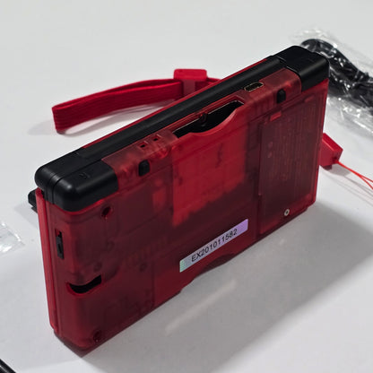 Nintendo DS Lite CUSTOM - Transparent Red/Black w/ Modded LED, Bundle