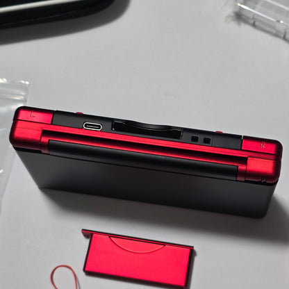 Nintendo DS Lite IPS SCREENS CUSTOM - Black/Shiny Red w/ Mods & Bundle