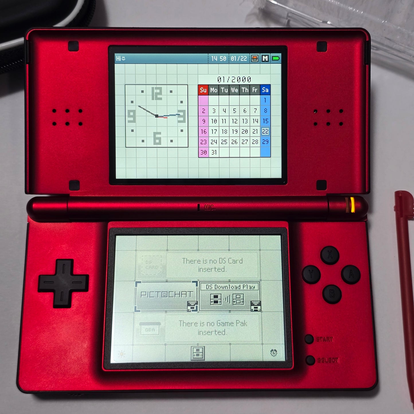 Nintendo DS Lite IPS SCREENS CUSTOM - Black/Shiny Red w/ Mods & Bundle (2)