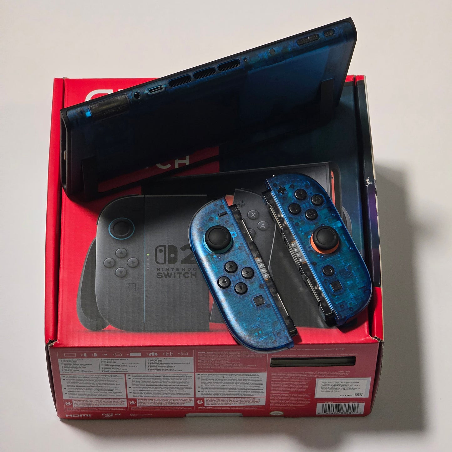 Nintendo Switch 2 CUSTOM - Clear Blue with Clear Black Buttons & Accents, NEW IN BOX