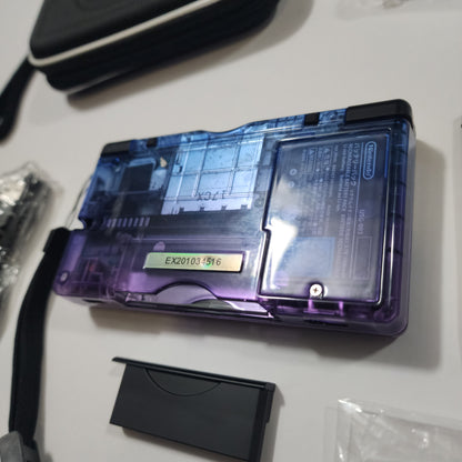 Nintendo DS Lite CUSTOM - Blue Purple Gradient/Black w/ Modded LEDs, Bundle!