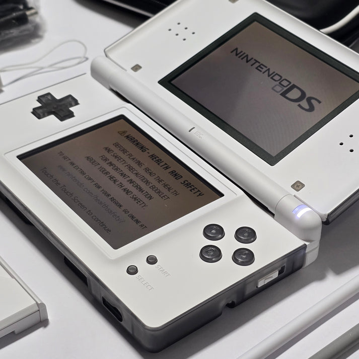 Nintendo DS Lite CUSTOM - Transparent Black/White w/ Modded LED, Bundl ...