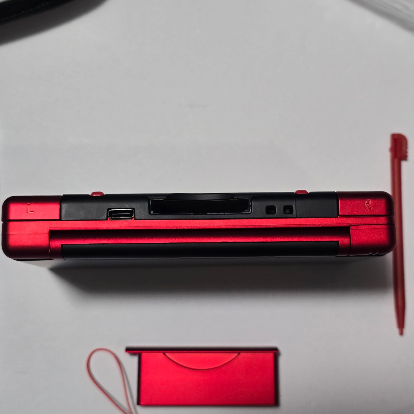 Nintendo DS Lite IPS SCREENS CUSTOM - Black/Shiny Red w/ Mods & Bundle (2)