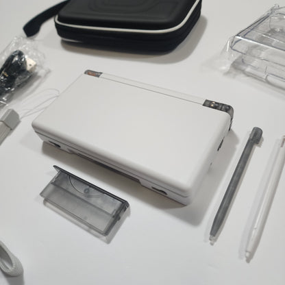 Nintendo DS Lite CUSTOM - White/Transparent Black w/ Modded LED, Bundle!