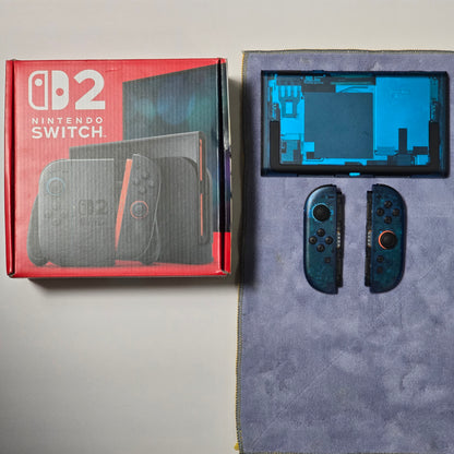 Nintendo Switch 2 CUSTOM - Clear Blue with Clear Black Buttons & Accents, NEW IN BOX