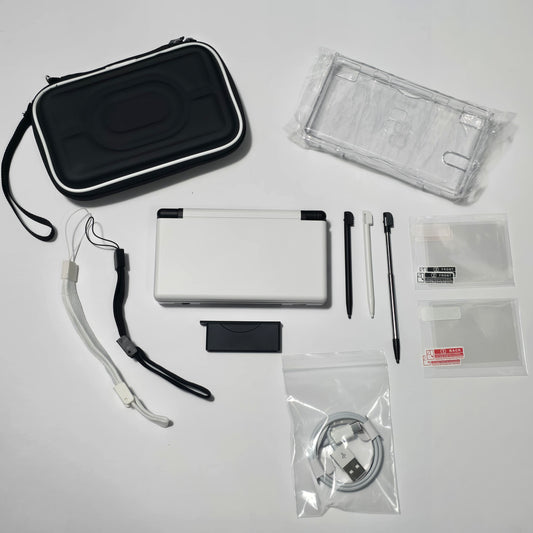 Nintendo DS Lite IPS SCREENS CUSTOM - White/Black w/ Mods & Bundle