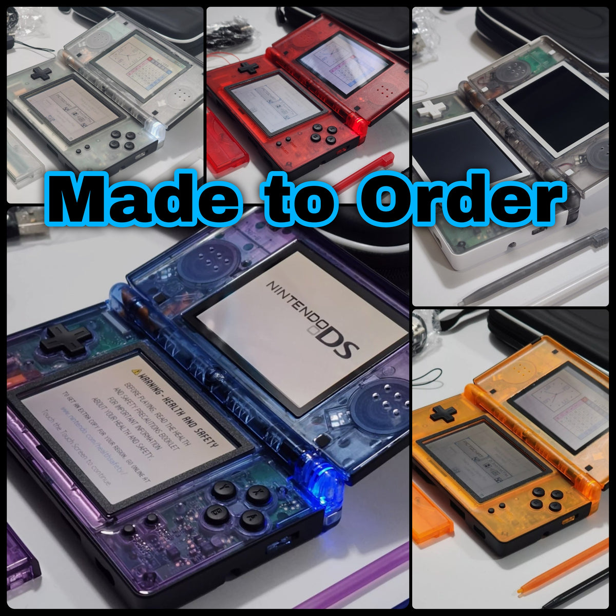 Custom Nintendo DS Lite - Make Your Selections! Custom LEDs, Optional ...