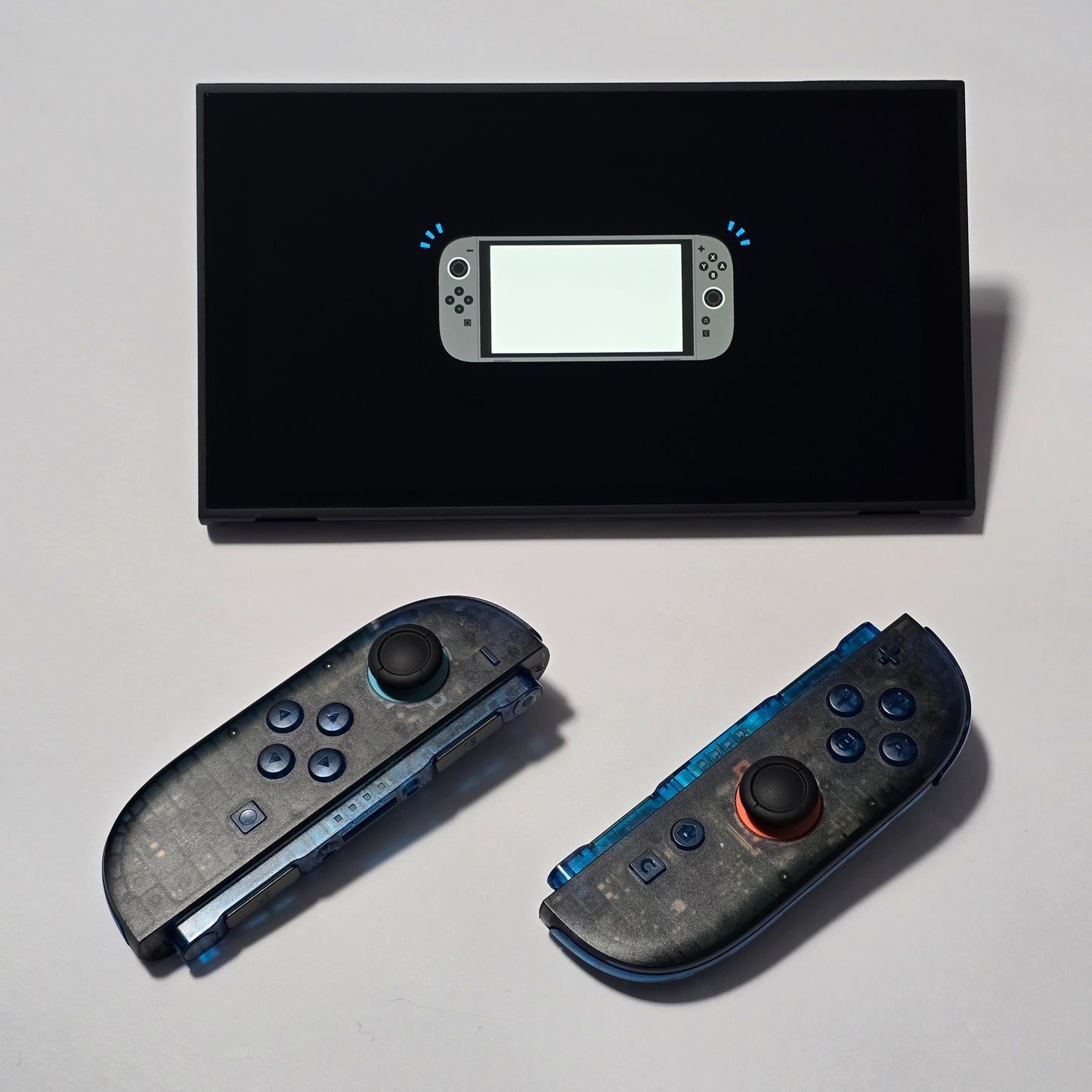 Nintendo Switch 2 CUSTOM - Clear Black with Clear Blue Buttons & Accents, New in Box