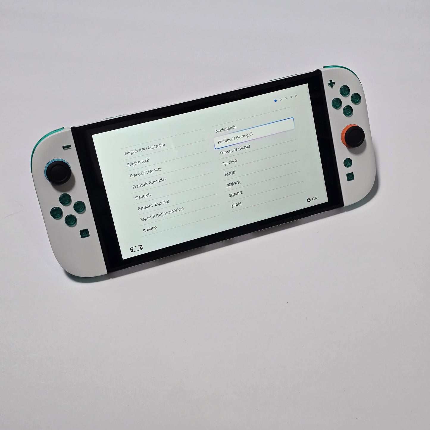 Nintendo Switch 2 CUSTOM -White with Clear Green Buttons & Accents, New in Box