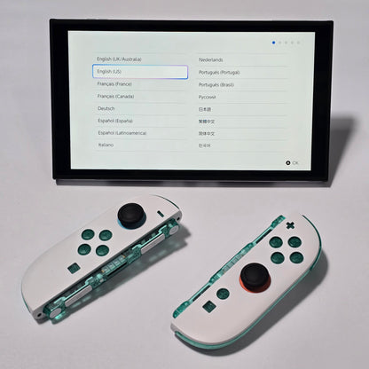 Nintendo Switch 2 CUSTOM -White with Clear Green Buttons & Accents, New in Box