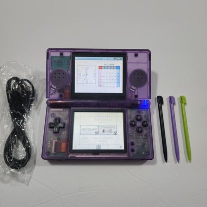 Nintendo DS Lite CUSTOM - Clear Purple/Black ExtremeRate & OEM Nintendo Parts w/ Blue LED!
