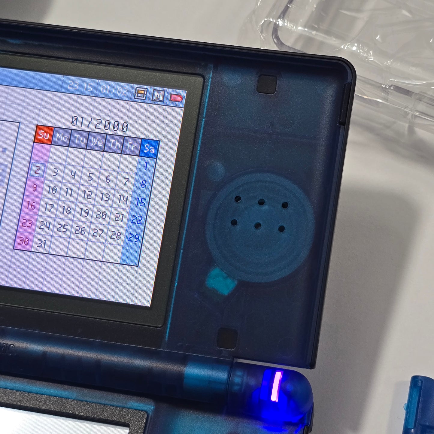 Nintendo DS Lite CUSTOM - Black/Transparent Blue w/ Modded LED, Bundle