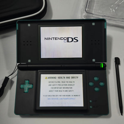 Nintendo DS Lite CUSTOM -Transparent Green/Black w/ Modded LED, Bundle