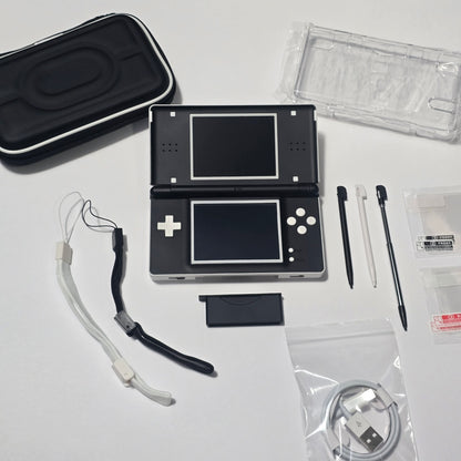 Nintendo DS Lite IPS SCREENS CUSTOM - White/Black w/ Mods & Bundle