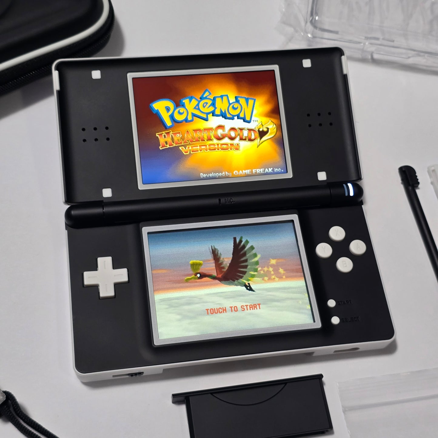 Nintendo DS Lite IPS SCREENS CUSTOM - White/Black w/ Mods & Bundle