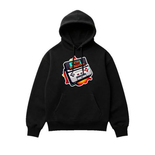 Retro Revolution Black Hoodie