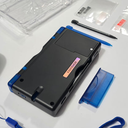 Nintendo DS Lite CUSTOM - Black/Transparent Blue w/ Modded LED, Bundle