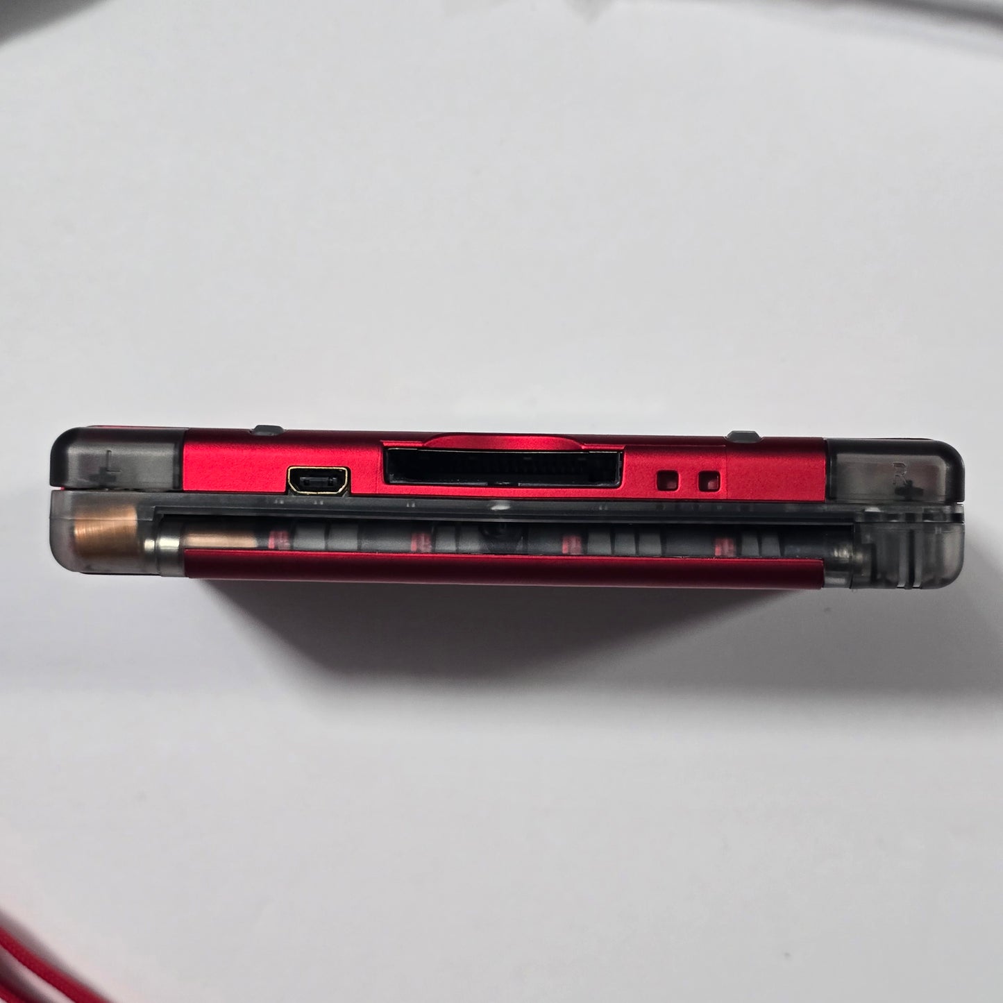 Nintendo DS Lite CUSTOM - Shiny Red/Clear Black w/ Modded LED, Bundle