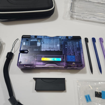 Nintendo DS Lite CUSTOM - Blue Purple Gradient/Black w/ Modded LEDs, Bundle!