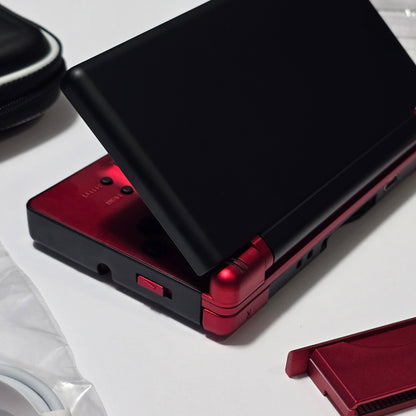 Nintendo DS Lite IPS SCREENS CUSTOM - Black/Shiny Red w/ Mods & Bundle